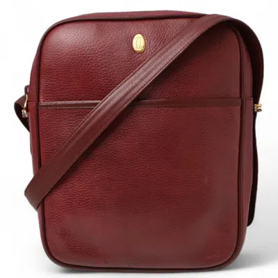 Pre-owned Cartier Must Bordeaux Shoulder Bag () In Burgundy