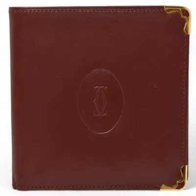 Pre-owned Cartier Must Bordeaux Wallet (bi-fold) ()