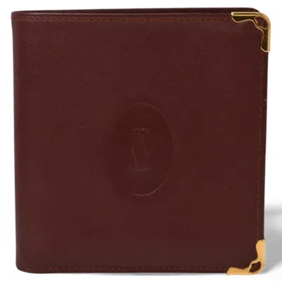 Pre-owned Cartier Must Bordeaux Wallet (bi-fold) ()