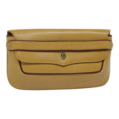 Pre-owned Cartier Must De  Beige Leather Clutch Bag ()