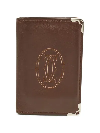 Pre-owned Cartier Must De  Bifold Card Holder In Brown