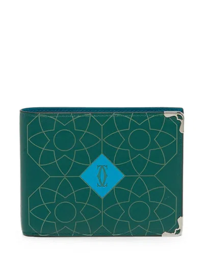 Pre-owned Cartier Must De  Bifold Wallet In Green