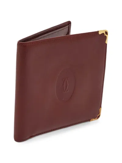 Pre-owned Cartier Must De  Bifold Wallet In Red