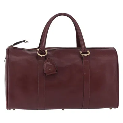 Pre-owned Cartier Must De  Boston Leather Burgundy Leather Travel Bag Bag ()