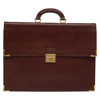 Pre-owned Cartier Must De  Burgundy Leather Briefcase Bag ()