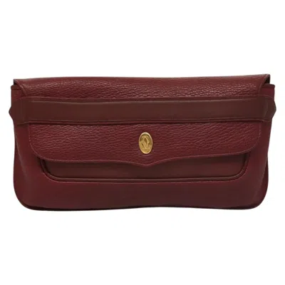 Pre-owned Cartier Must De  Burgundy Leather Clutch Bag ()