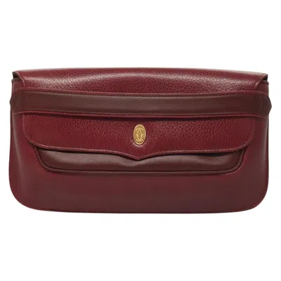 Pre-owned Cartier Must De  Burgundy Leather Clutch Bag ()