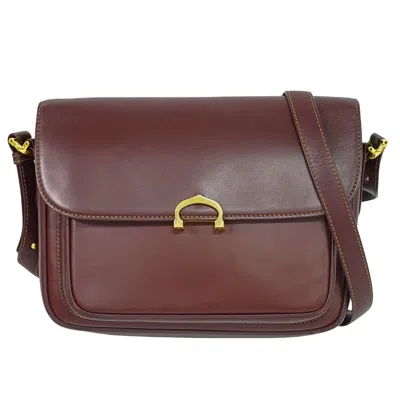 Pre-owned Cartier Must De  Burgundy Leather Shoulder Bag ()