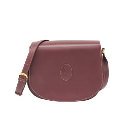 Pre-owned Cartier Must De  Burgundy Leather Shoulder Bag ()
