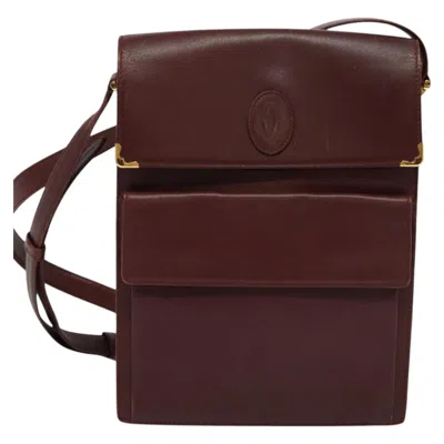Pre-owned Cartier Must De  Burgundy Leather Shoulder Bag ()