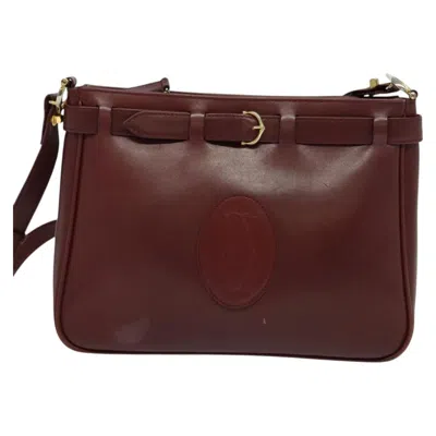 Pre-owned Cartier Must De  Burgundy Leather Shoulder Bag ()