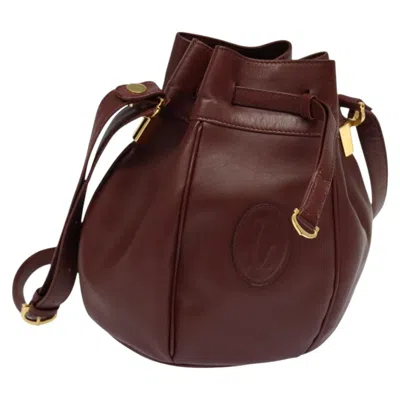 Pre-owned Cartier Must De  Burgundy Leather Shoulder Bag ()