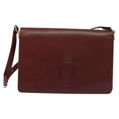 Pre-owned Cartier Must De  Burgundy Leather Shoulder Bag ()