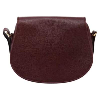 Pre-owned Cartier Must De  Burgundy Leather Shoulder Bag ()