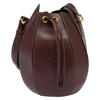 Pre-owned Cartier Must De  Burgundy Leather Shoulder Bag ()