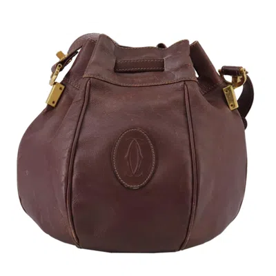 Pre-owned Cartier Must De  Burgundy Leather Shoulder Bag ()