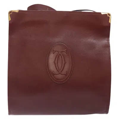 Pre-owned Cartier Must De  Burgundy Leather Shoulder Bag ()