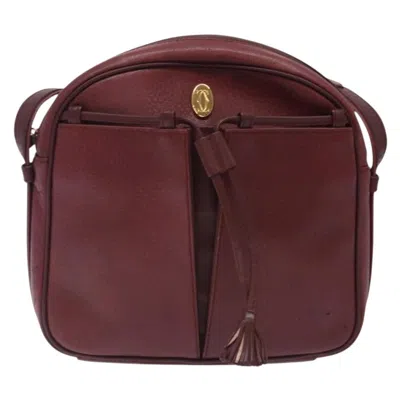 Pre-owned Cartier Must De  Burgundy Leather Shoulder Bag ()