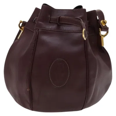 Pre-owned Cartier Must De  Burgundy Leather Shoulder Bag ()