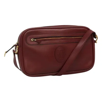 Pre-owned Cartier Must De  Burgundy Leather Shoulder Bag ()