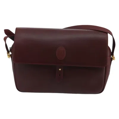 Pre-owned Cartier Must De  Burgundy Leather Shoulder Bag ()