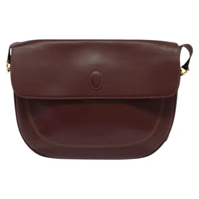 Pre-owned Cartier Must De  Burgundy Leather Shoulder Bag ()