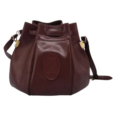Pre-owned Cartier Must De  Burgundy Leather Shoulder Bag ()