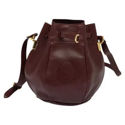 Pre-owned Cartier Must De  Burgundy Leather Shoulder Bag ()