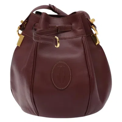 Pre-owned Cartier Must De  Burgundy Leather Shoulder Bag ()