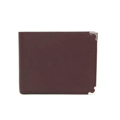 Pre-owned Cartier Must De  Burgundy Leather Wallet  ()