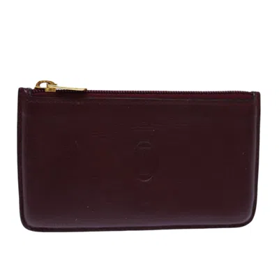 Pre-owned Cartier Must De  Burgundy Leather Wallet  ()