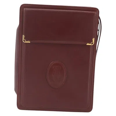 Pre-owned Cartier Must De  Clutch Bag Leather Burgundy Leather Clutche & Pouche Bag ()