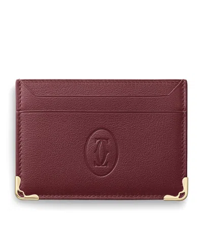 Cartier Must De  Double Card Holder In Burgundy
