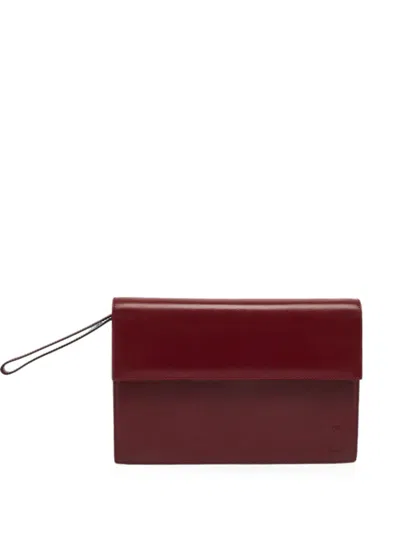 Pre-owned Cartier Must De  Foldover-top Clutch Bag In Red