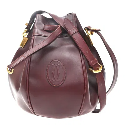 Pre-owned Cartier Must De  Leather Burgundy Leather Shoulder Bag Bag ()
