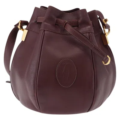 Pre-owned Cartier Must De  Leather Burgundy Leather Shoulder Bag Bag ()