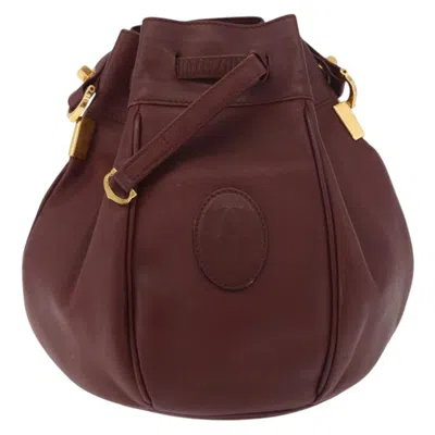 Pre-owned Cartier Must De  Leather Burgundy Leather Shoulder Bag Bag ()