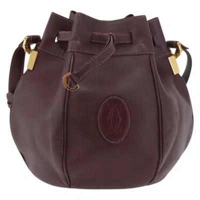 Pre-owned Cartier Must De  Leather Burgundy Leather Shoulder Bag Bag ()