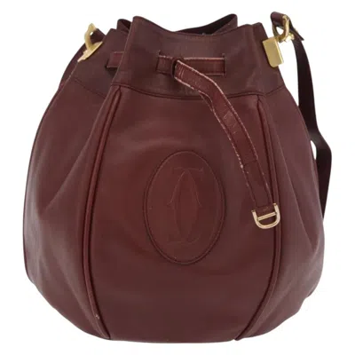 Pre-owned Cartier Must De  Leather Burgundy Leather Shoulder Bag Bag ()