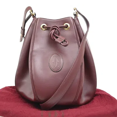 Pre-owned Cartier Must De  Leather Burgundy Leather Shoulder Bag Bag ()