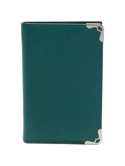 Pre-owned Cartier Must De  Leather Card Case In Green