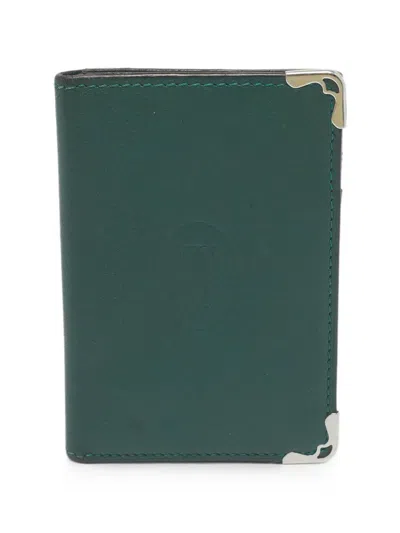 Pre-owned Cartier Must De  Leather Cardholder In Green