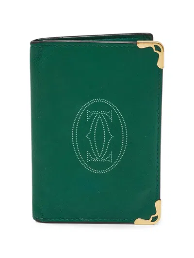 Pre-owned Cartier Must De  Leather Cardholder In Green