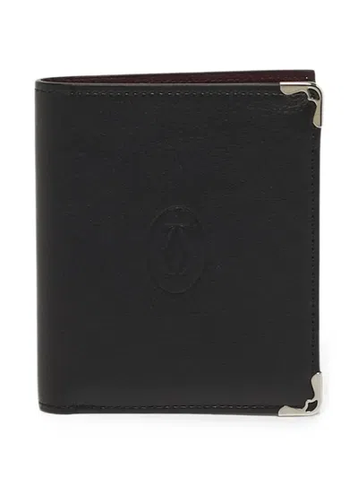 Pre-owned Cartier Must De  Multiple Bifold Wallet In Black