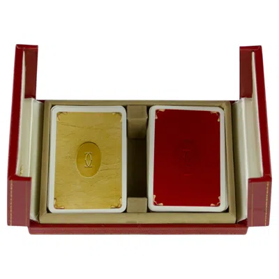 Pre-owned Cartier Must De  Playing Cards Set In Original Red Box, Vintage 1980s Double Deck