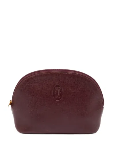 Pre-owned Cartier Must De  Pouch Bag In Red