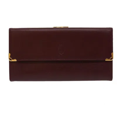 Pre-owned Cartier Must De  Red Leather Wallet  ()