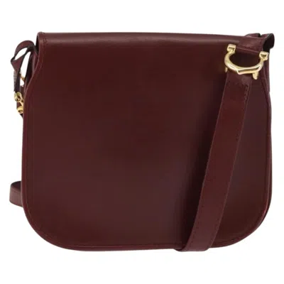 Pre-owned Cartier Must De  Shoulder Bag Leather Burgundy Leather Shoulder Bag Bag ()