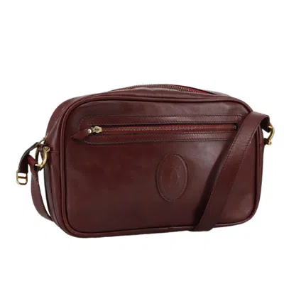 Pre-owned Cartier Must De  Shoulder Bag Leather Burgundy Leather Shoulder Bag Bag ()