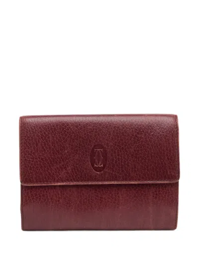 Pre-owned Cartier Must De  Trifold Wallet In Red